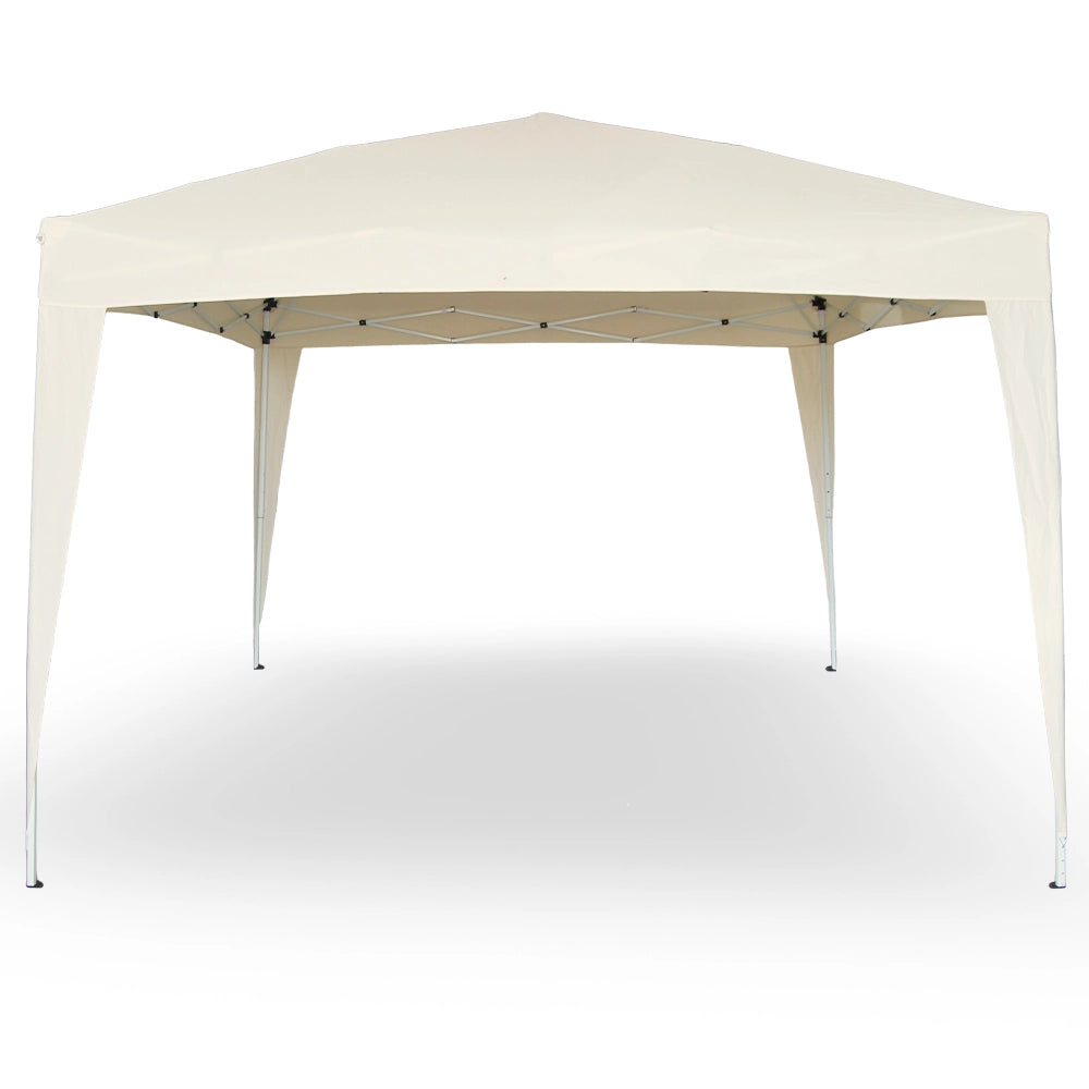 Gazebo Eden richiudibile 3 m x 3 m in ferro verniciato bianco con telo beige