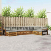 Set di divani da esterno 8 pcs Grigio Naturale e Chiaro
