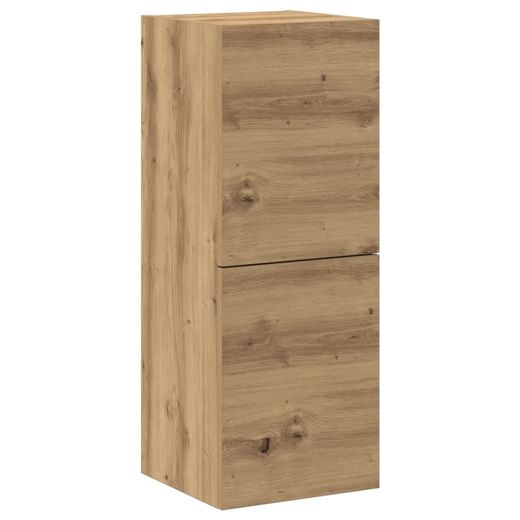 Set Mobile TV 4 pz-Set di 4 Credenza per TV Montato a Parete Rovere in Legno Multistrato