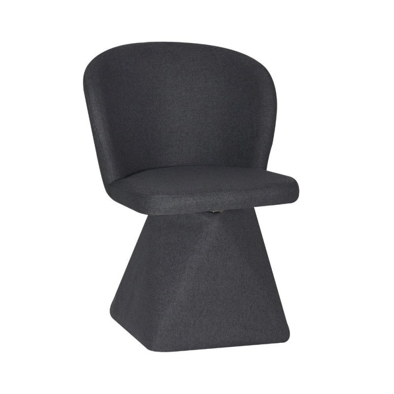 Sedia girevole Piyan in tessuto Nordic 18 colore grigio scuro set 2 pezzi