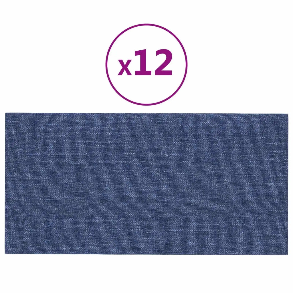 Testiera | Testata da Parete 12 pcs Blu 30 x 15 cm Tessuto