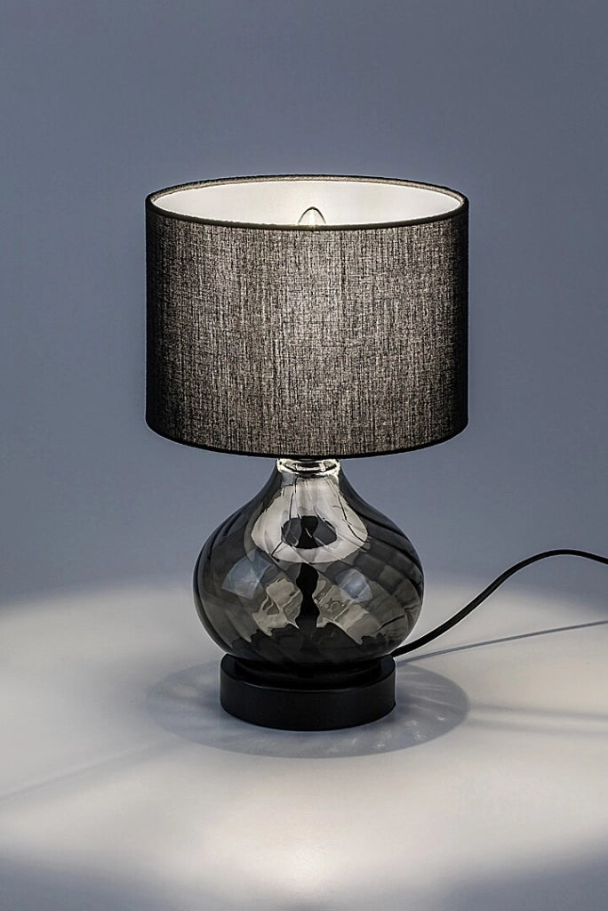 Rabalux Pirelo lampada da tavolo vetro fumé E14 25W
