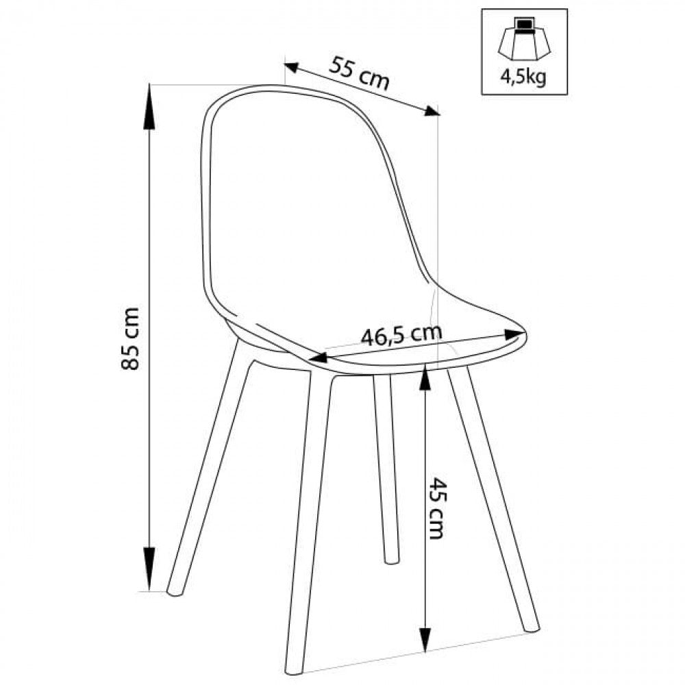 Sedia da Giardino Vichy 55x46,5x85 h cm in Plastica Antracite