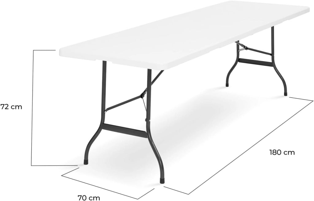 Set di 2 tavolini pieghevoli portatili da 180 cm, per il campeggio o il divertimento