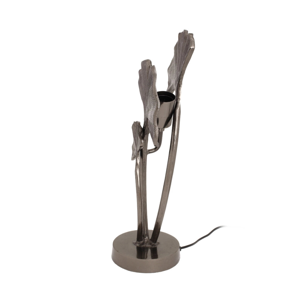 Lampada da tavolo Cosima in alluminio nero a forma di Ginkgo