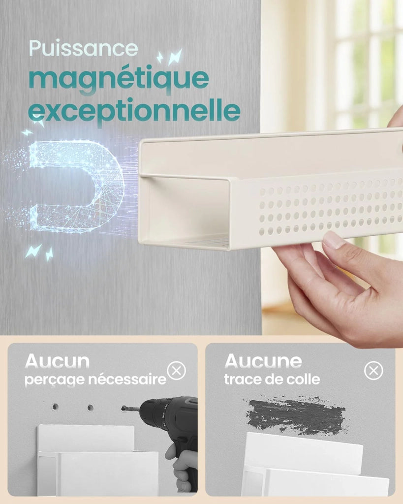 Porta spezie magnetico set da 4 organizer da cucina non richiede fori per cucina frigorifero microonde lavatrice beige 12_0005552