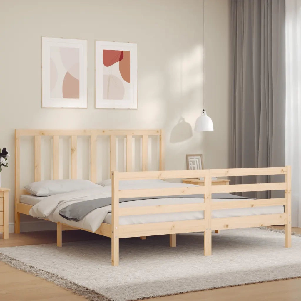Giroletto senza Materasso-Struttura Letto 160x200 cm in Legno Massello di Pino 282188