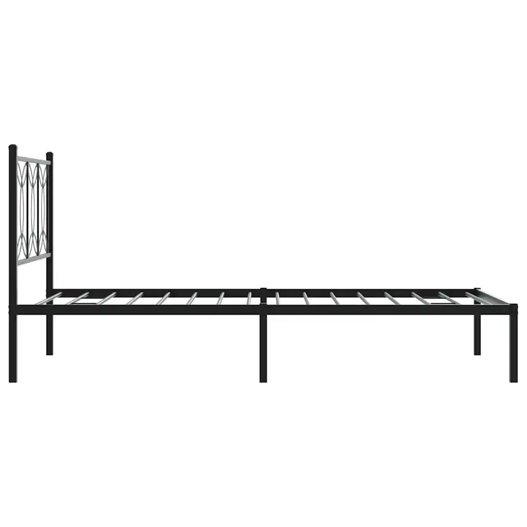 Giroletto con Testiera-Struttura Letto con testiera in Metallo Nero 107x203 cm 541291