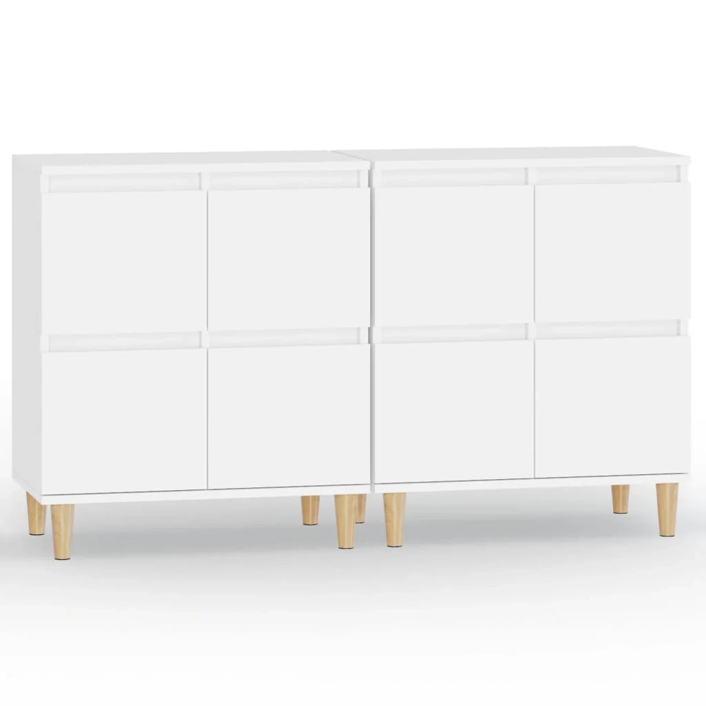 Buffet credenza cassettiera armadio mobile contenitore organizer per cucina soggiorno salotti set da 2 60 x 35 x 70 cm legno ingegnerizzato bianco 02_0036680