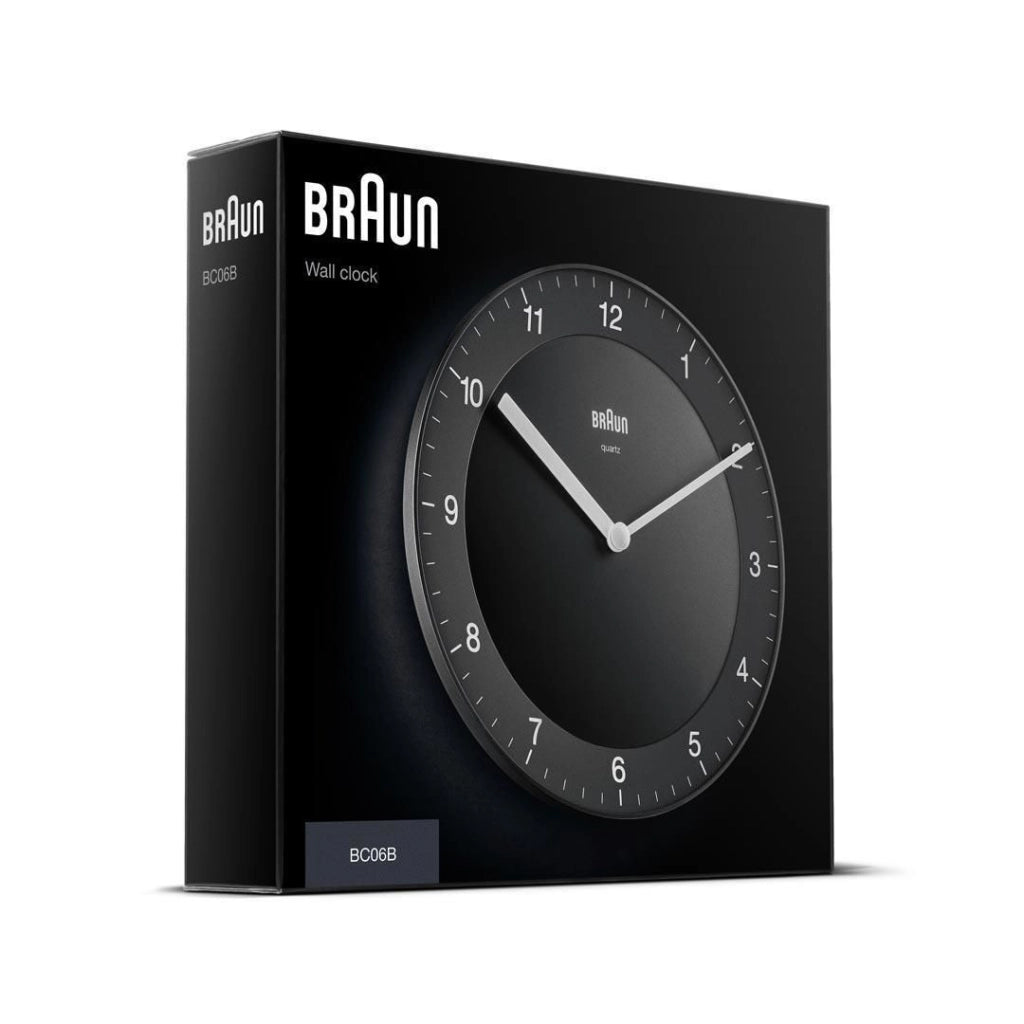 BRAUN 67076 BC 06 B Orologio da Parete al Quarzo Forma Circolare Quadrante Nero colore Nero