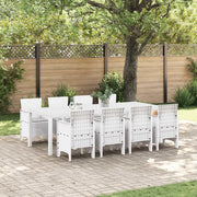 Set da Pranzo per Giardino 9 pcs Bianco Polipropilene
