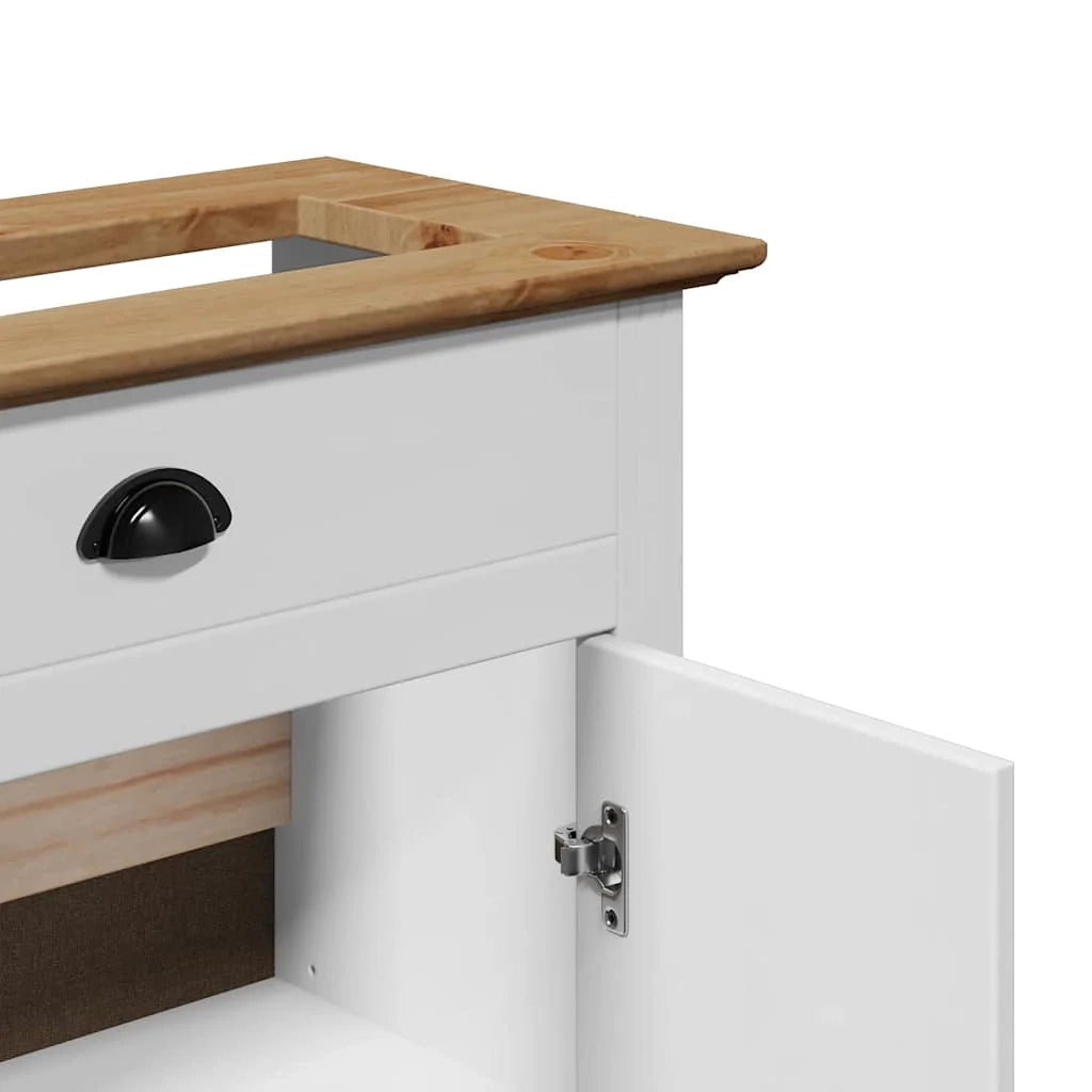 Elegante mobiletto per il bagno in stile retrò 70 x 35 x 80 cm in legno di pino bianco 02_0057683