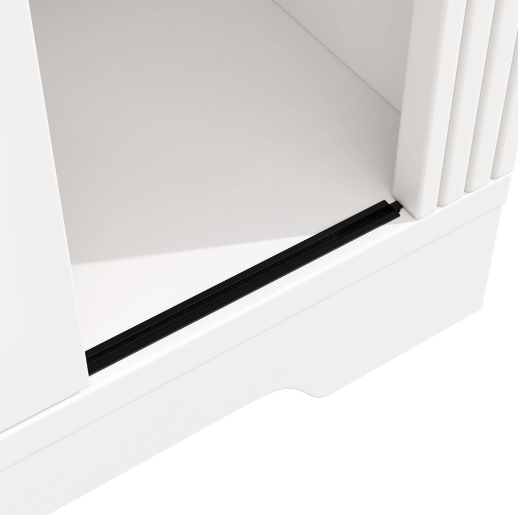 Credenza alta 80x39.8x180 cm con protezione antiribaltamento; soft-close; MDF bianco