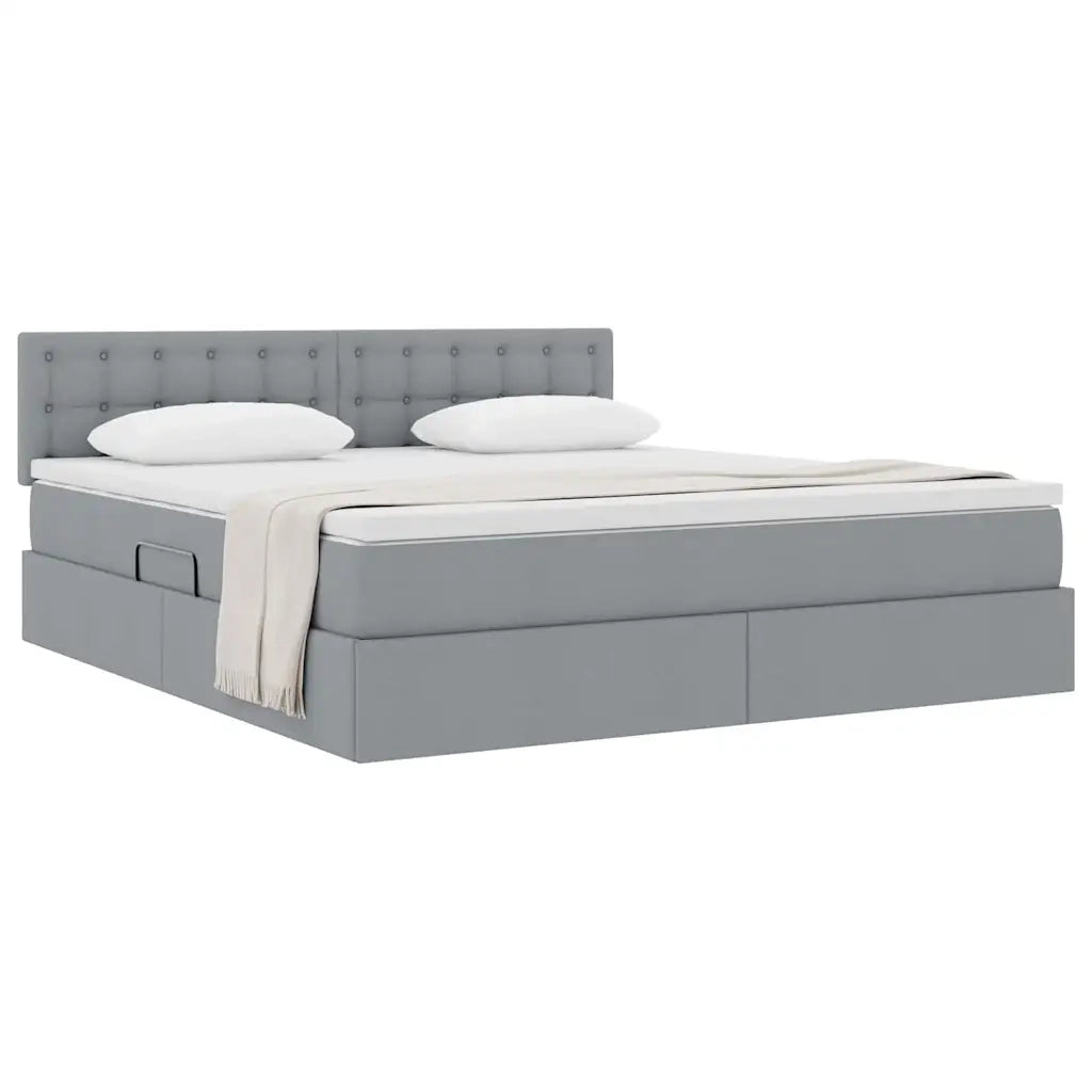Letto con contenitore e materasso Grigio chiaro 160 x 200 cm 3370644