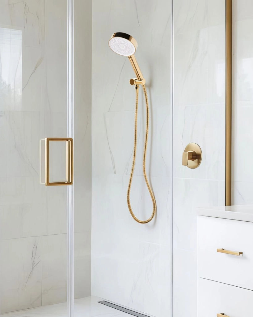 Set doccia con tubo 4 modalità di spruzzo Metallo Oro classico moderno