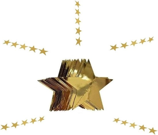 50 pezzi di carta decorativa con stelle a fuoco - decorazioni dorate - decorazione stellata a doppia faccia - carta decorativa per parete per bacheca classe matrimonio - decorazione d'oro