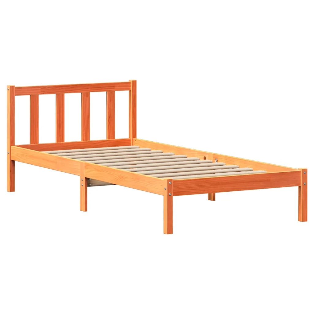 Letto senza Materasso Marrone Cera 90x190 cm in Legno di Pino