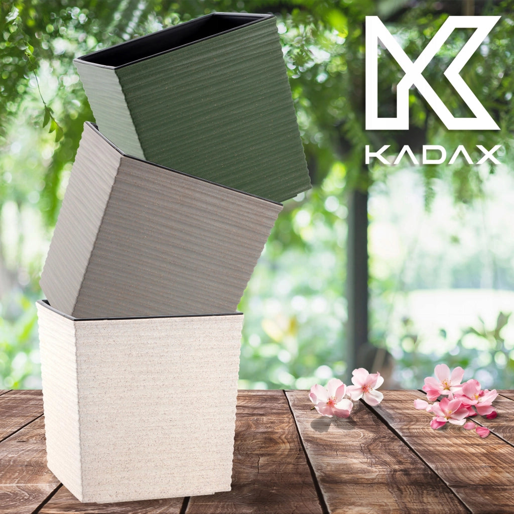 Vaso da fiori KADAX, vaso da fiori, 19 cm, coperchio in plastica grigia, con inserto
