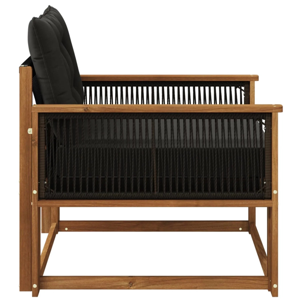 Set di divani da esterno-Sofa da giardino Legno di Acacia Massello e Textilene 176282