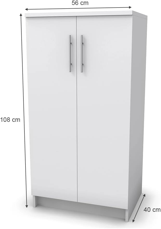 Mobile porta scarpe Dalia, Bianco, 56 x 108 cm, adatto per riporre fino a 21 paia di scarpe