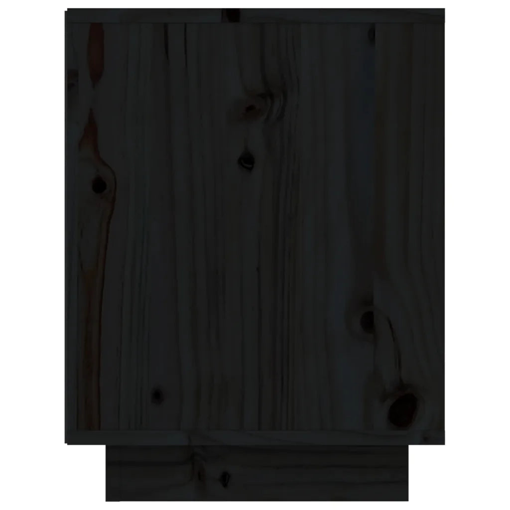 Scarpiera Nera 60x34x45 cm in Legno Massello di Pino 813549