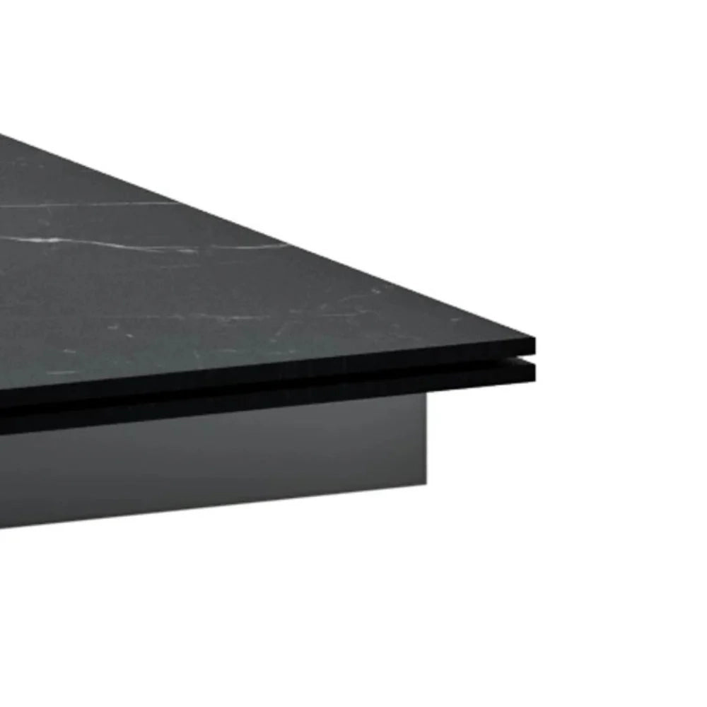 Tavolo da pranzo allungabile in ceramica effetto marmo nero Caesar 160-240x90 cm fino a 10 posti | Duzzle