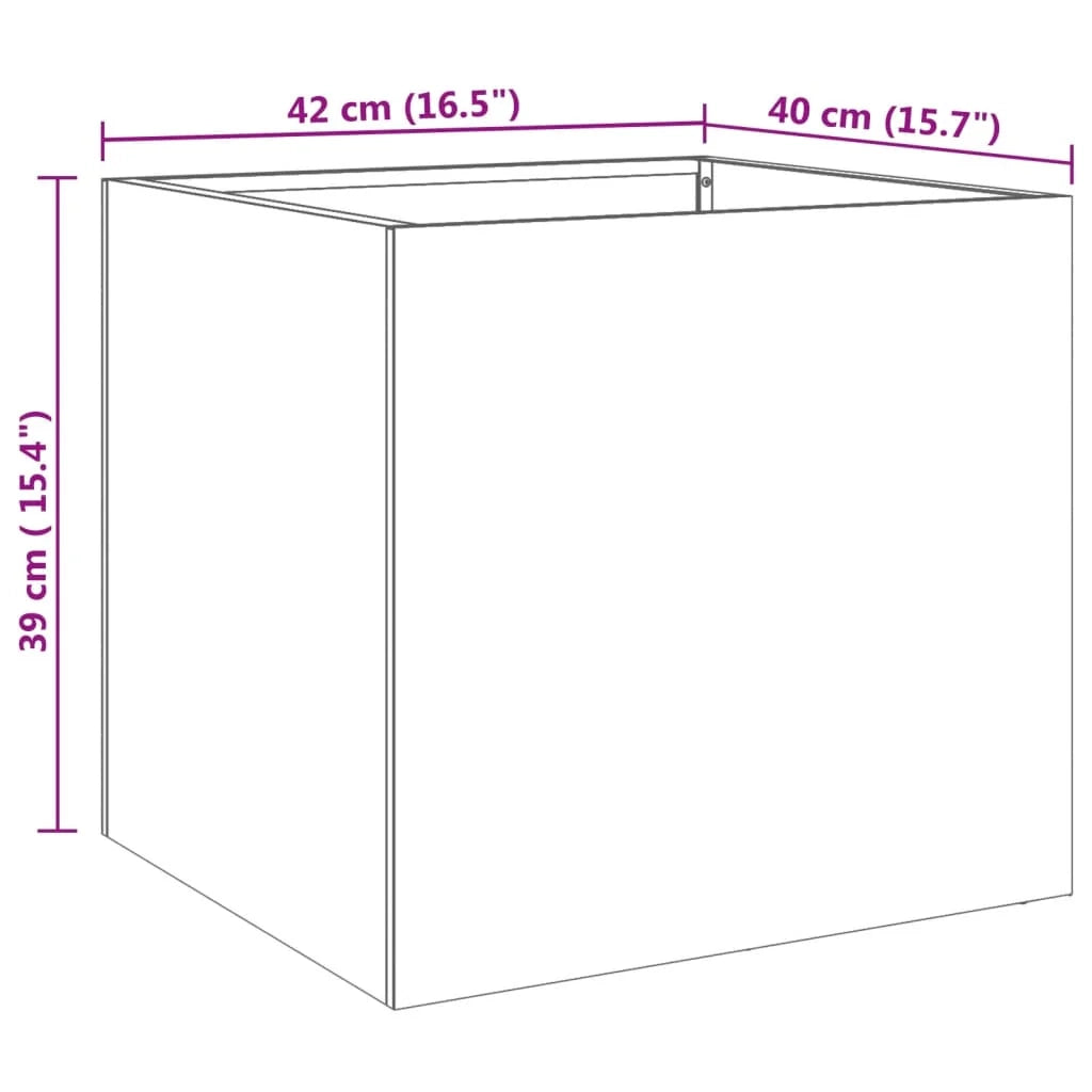 Vassoio per fioriera aiuola rialzata piante fiori terrazza giardino argento 42 x 40 x 39 cm acciaio inossidabile argento 02_0038069