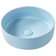 Lavandino da appoggio Blu Ceramica 370 mm Opaco Lavandino da bagno rotondo
