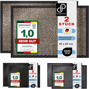 Set di due tappeti di ingresso, inodore, di alta qualità, per interni ed esterni, antiscivolo, resistente all'usura, per ingresso, area esterna, tappeto di ingresso, tappeto di soglia, tappeto di uscita (misto di marrone, 40 x 60 cm)