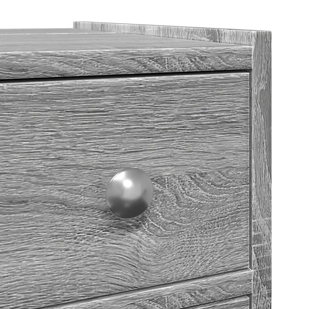 Armadietto da Bagno Stretto con Ruote Grigio Sonoma Truciolato