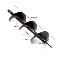 Mototrivella a benzina, motore a 2 tempi di 3 CV 63,3 ccm, con punta elicoidale Ø250mm