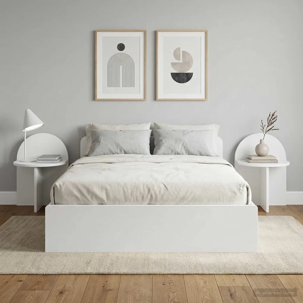 Set di 2 Comodini | Armadio da Notte | Mobiletto da notte Bianco 40 x 35,5 x 45,5 cm Legno ingegnerizzato