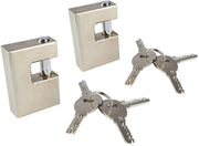 Cassetti di sicurezza per garage - 2 pezzi - Acciaio inossidabile - Apertura con chiave - Blocco monoblocco a forma di D - Protezione per la porta del garage - Catene di sicurezza