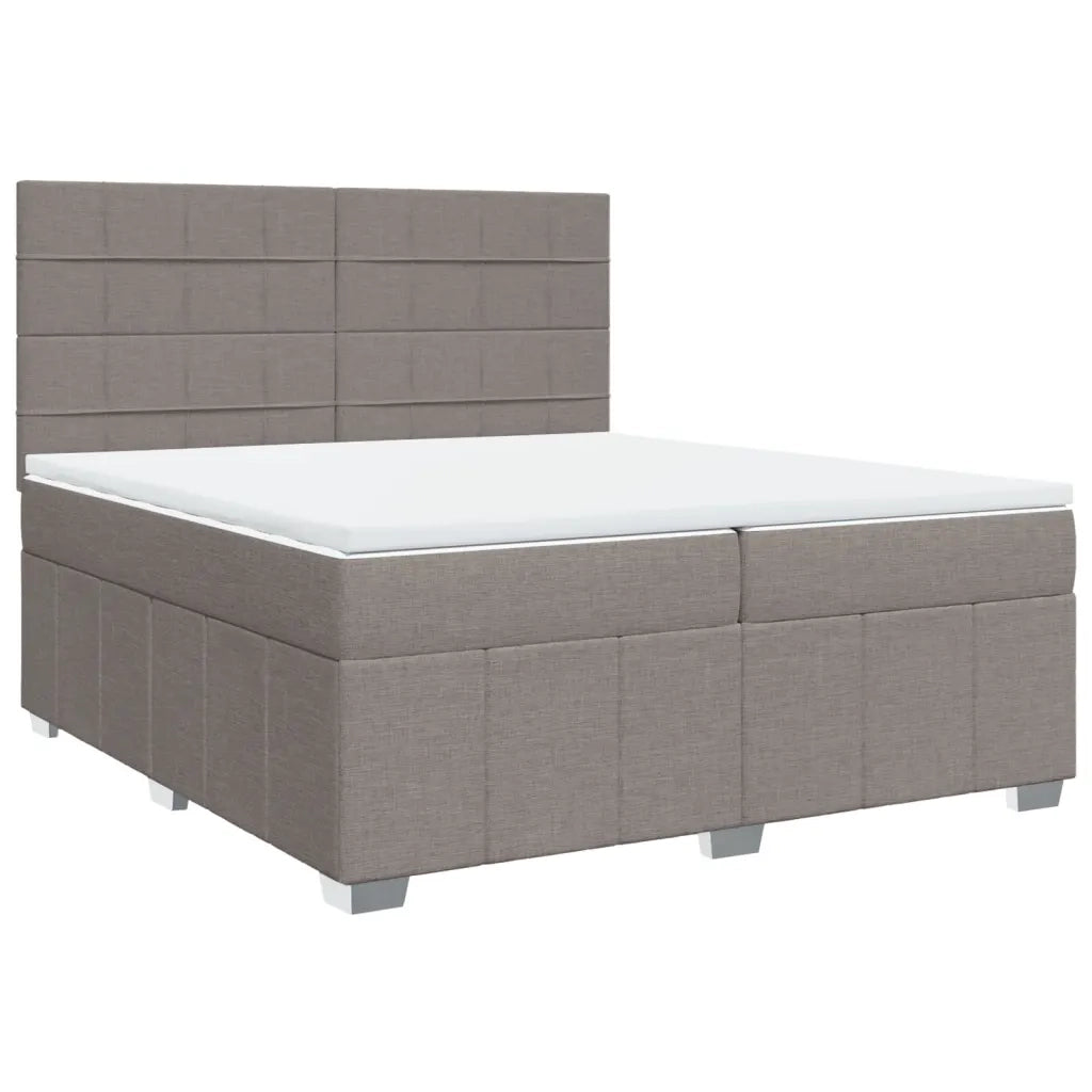 Giroletto a Molle con Materasso Tortora 200x200 cm in Tessuto