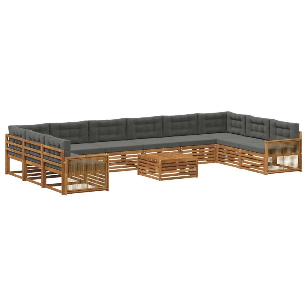 Set divani 11 pz Legno di Acacia Massello 3383930