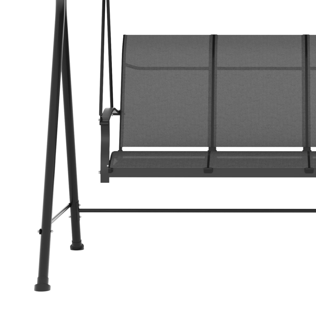 Dondolo da Giardino 3 Posti con Tettuccio ¨C zephmum ¨C Grigio Scuro 200x133x176 cm