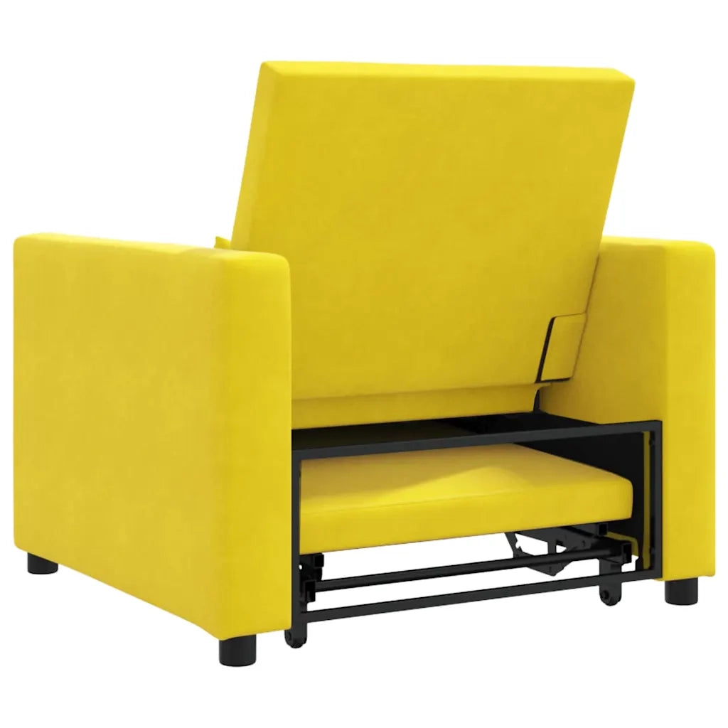 vidaXL Divano Letto Singolo Giallo 90 x 165 x 87 cm Velluto