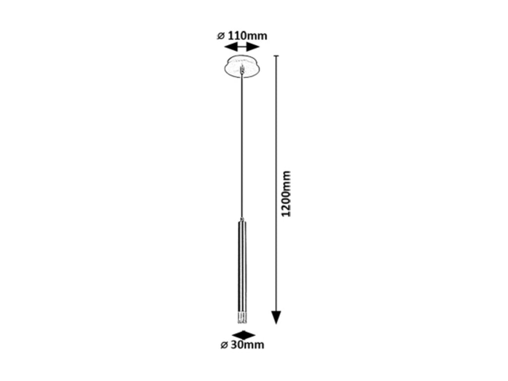 Lampada a sospensione nera a tubo G9 5W Rabalux Ramira