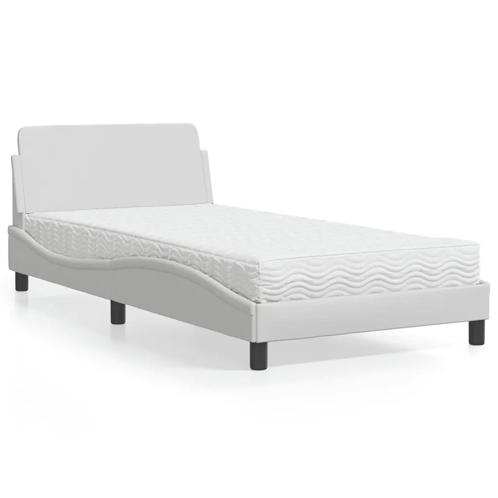 Letto con Materasso Dover Bianco 100x200 cm in Similpelle 3208358