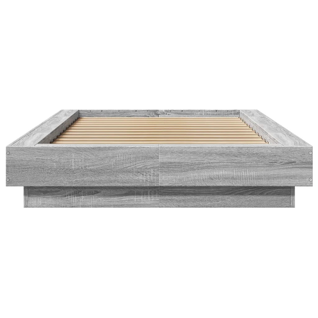 Giroletto con Luci LED-Struttura Letto Grigio Sonoma 90x200cm Legno Multistrato 610850