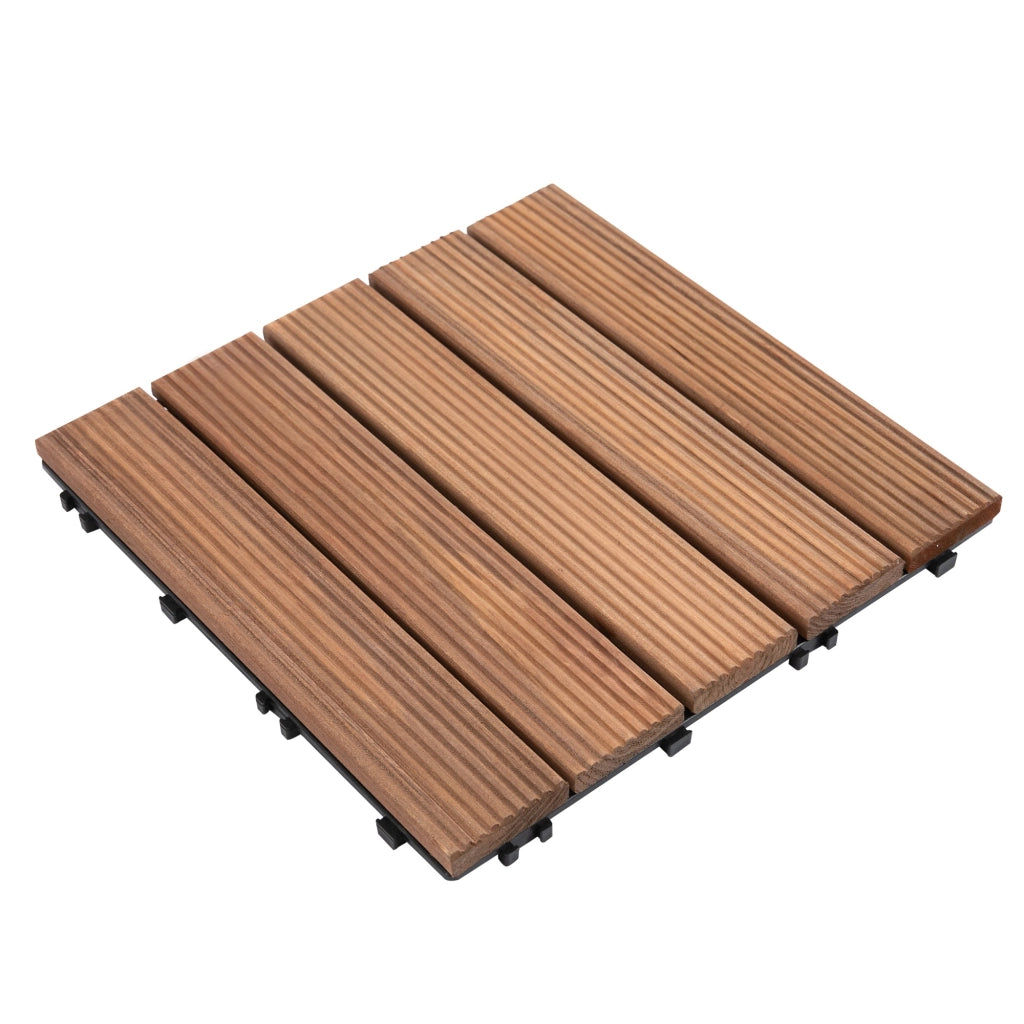 Pavimento Esterno in Legno ¨C zephmum ¨C Set 27 Pezzi 30x30x2.5cm
