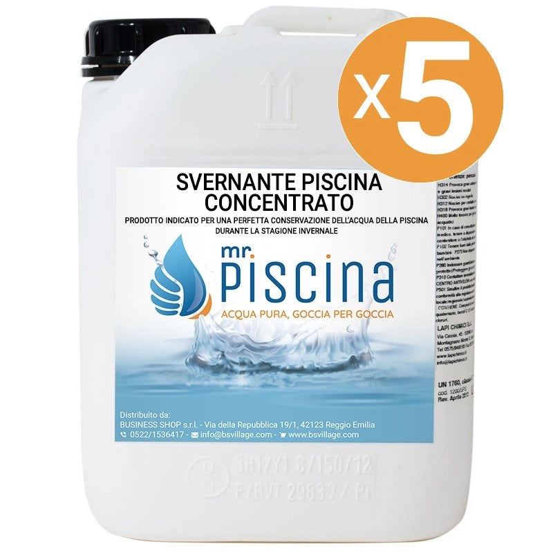 Svernante Piscina Concentrato, 5 Confezioni Da 5 Kg