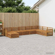 Set di divani da esterno 8 pz Naturale Legno di Acacia Massello 3383717