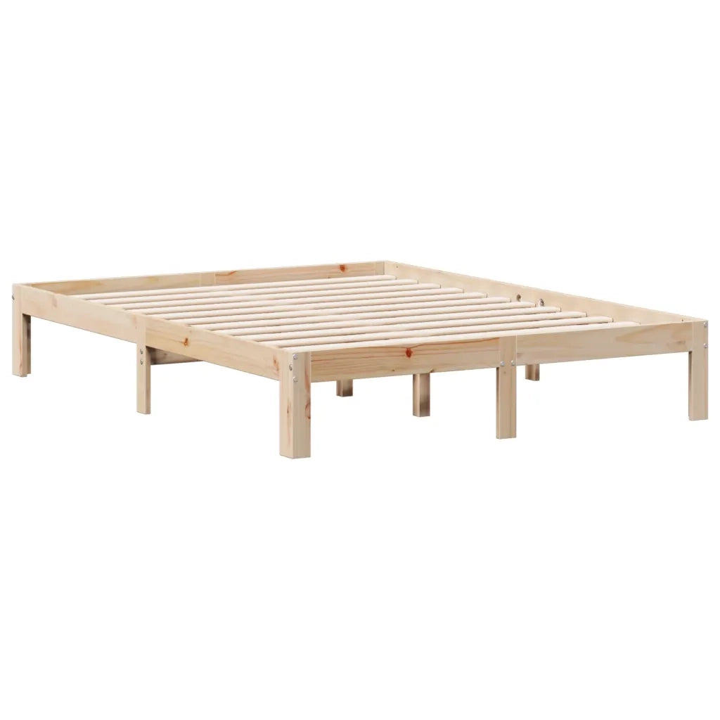 Letto matrimoniale | Letto per adulti | Letto Libreria senza Materasso 140x190 cm in Legno di Pino