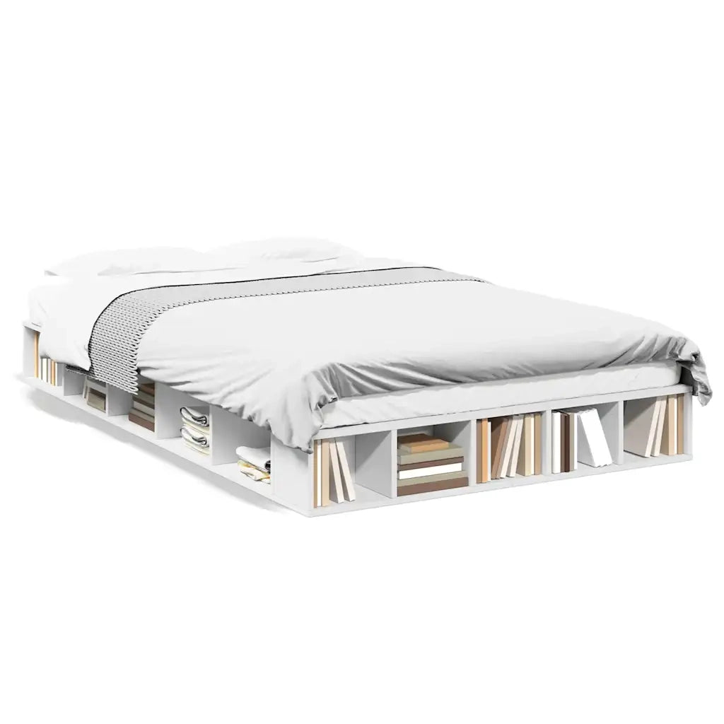 Giroletto-Struttura Letto Bianco 135x190 cm in Legno Multistrato 333028
