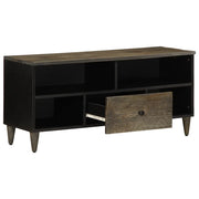 vidaXL Mobile Porta TV Nero 100x33x46 cm in Legno Massello di Mango