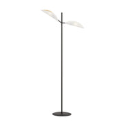 Lampada da terra Emibig VENE 2xE14 metallo rattan nero bianco