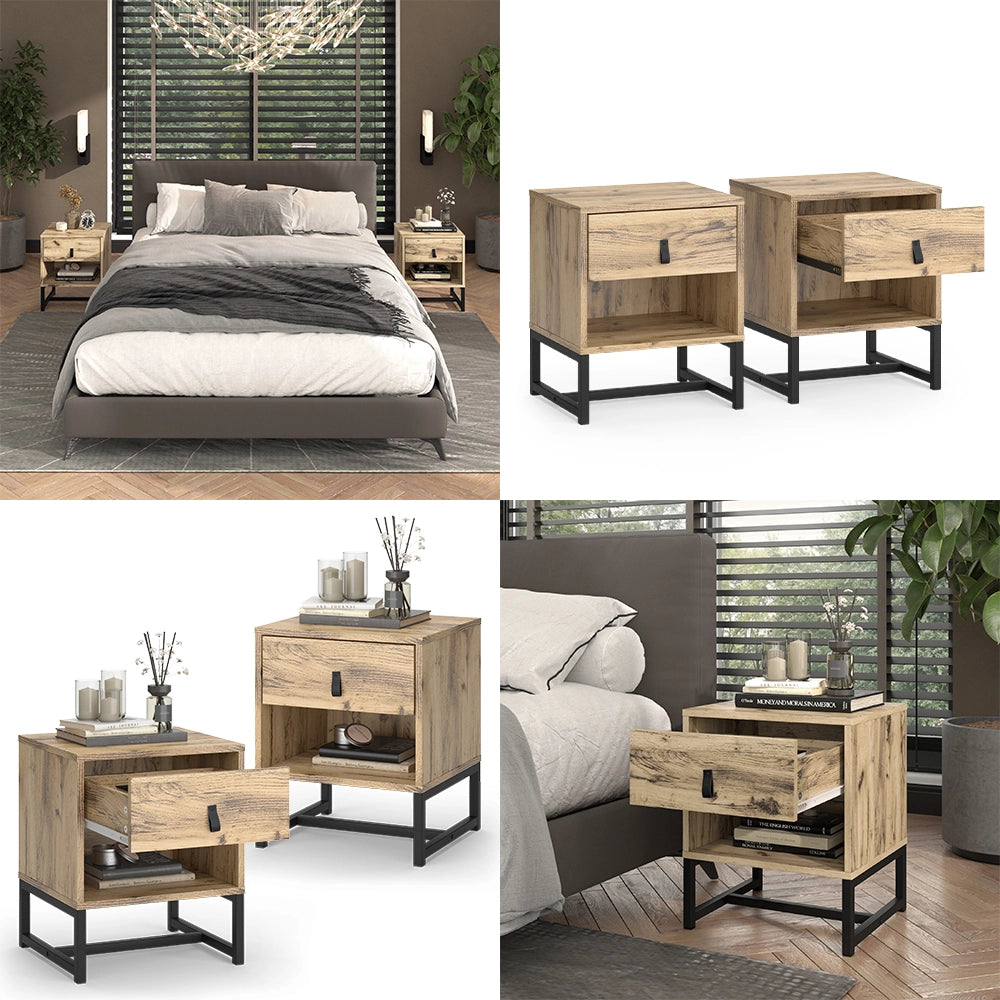 Vicco Comodino Rovere 39 x 47 cm Set di 2