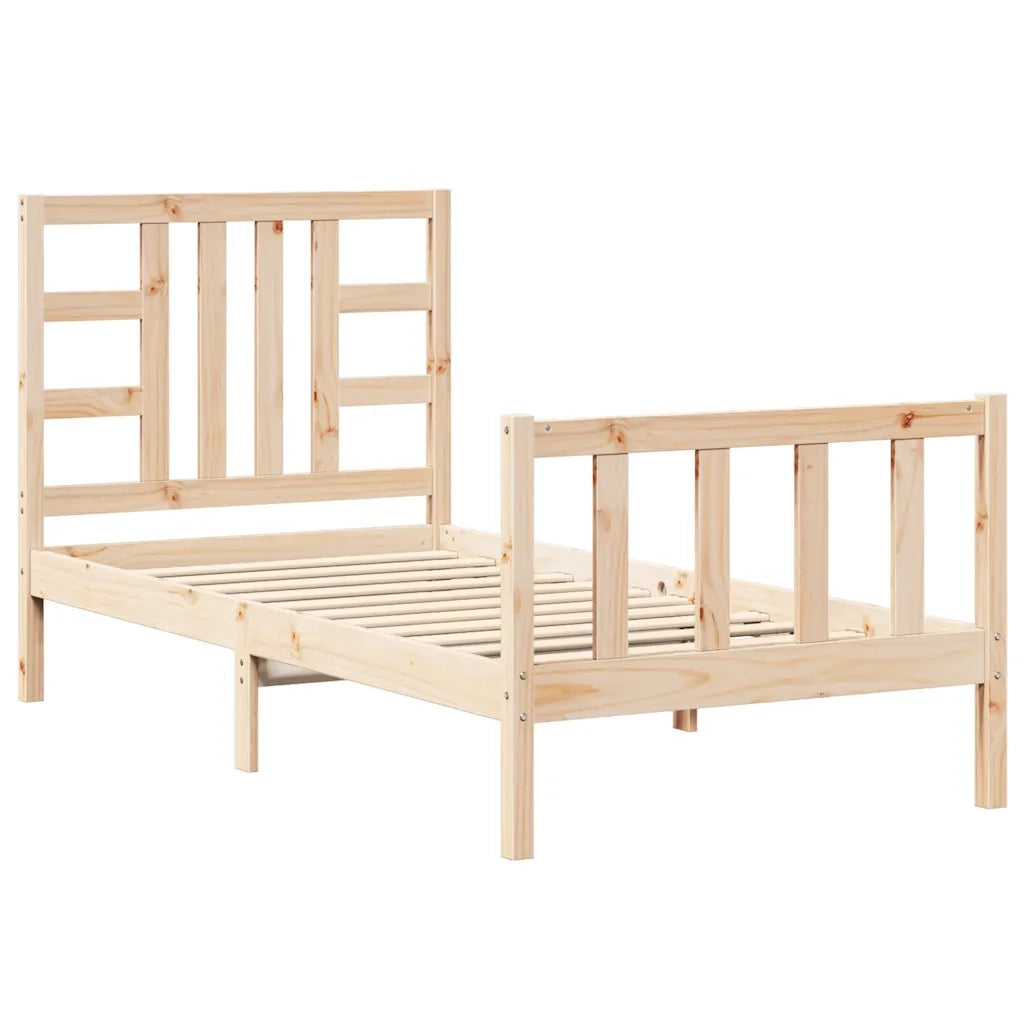 Letto senza Materasso-Struttura Letto 90x190 cm in Legno Massello di Pino 581865