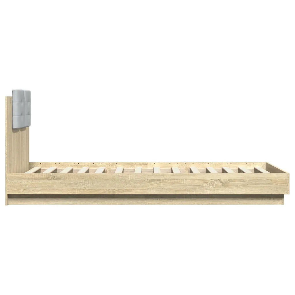 Giroletto con Testiera-Struttura Letto con testiera Rovere Sonoma 90x200cm Legno Multistrato 874736